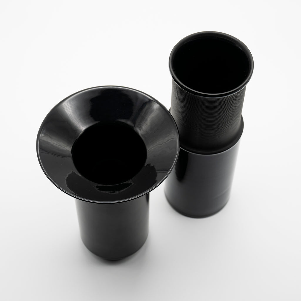 Porcelaine Noire Vase Duo - Jan van der Vaart & Tapio Wirkkala for Rosenthal, 1980s