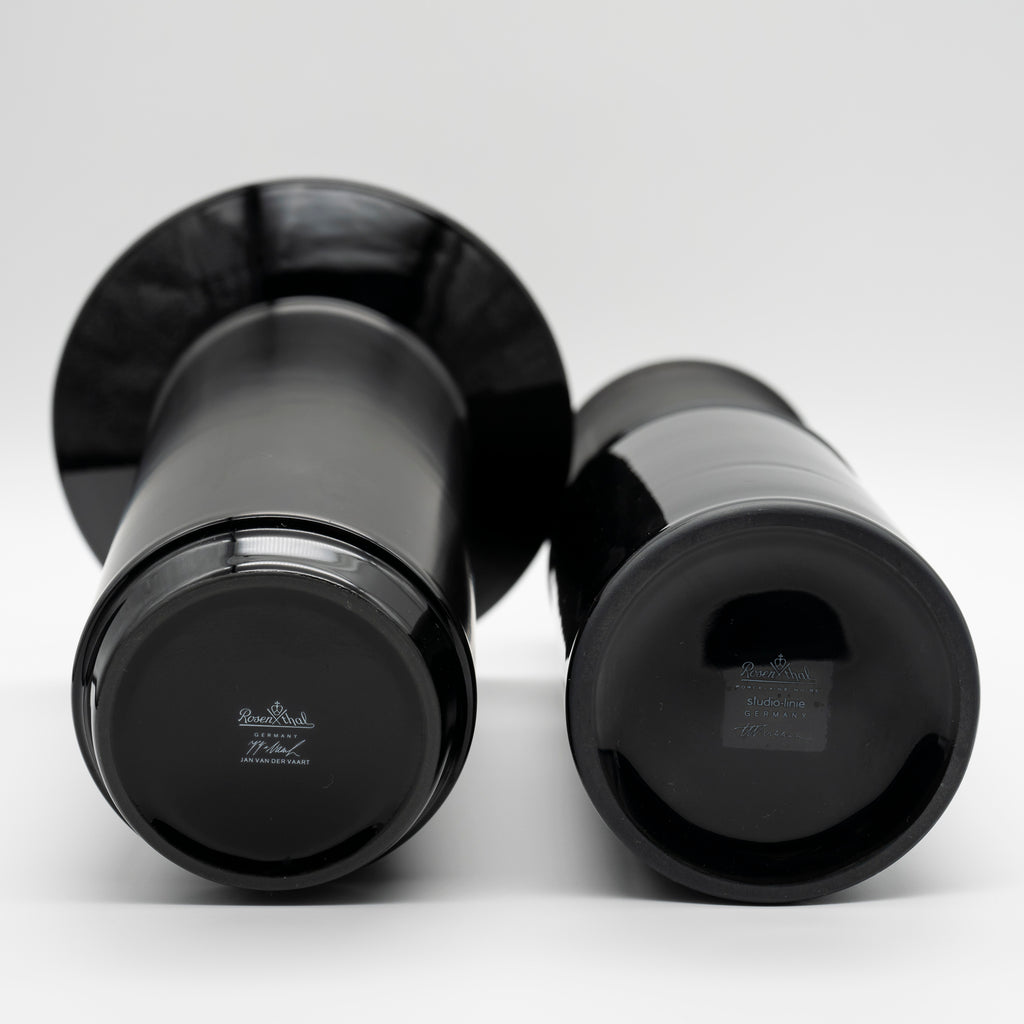 Porcelaine Noire Vase Duo - Jan van der Vaart & Tapio Wirkkala for Rosenthal, 1980s