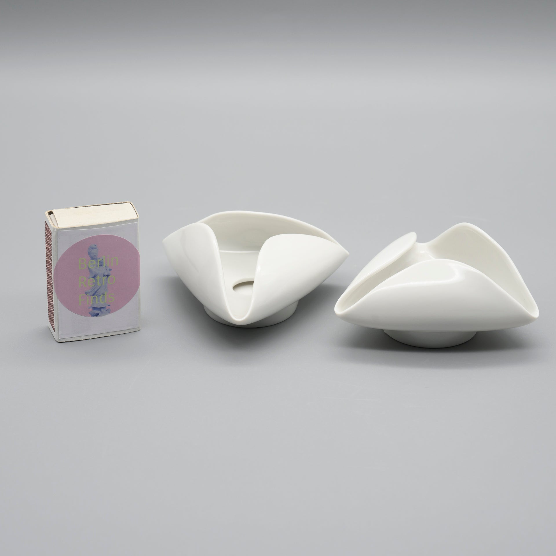 Pair of Porcelain Candle Holders – Hans Achtziger for Hutschenreuther, 1950s–1960s