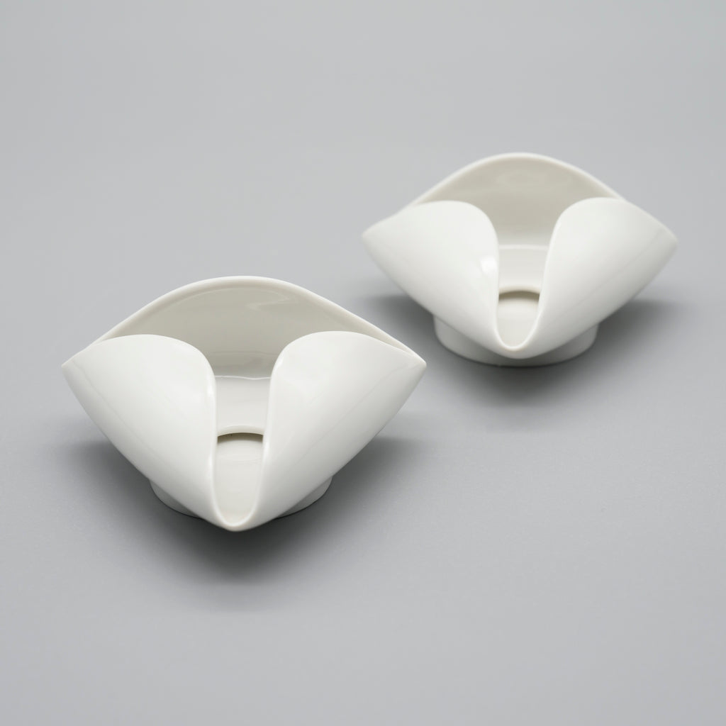 Pair of Porcelain Candle Holders – Hans Achtziger for Hutschenreuther, 1950s–1960s