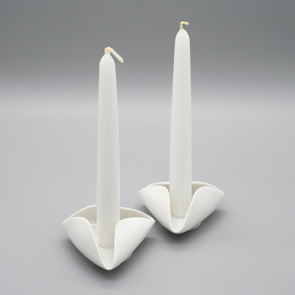 Pair of Porcelain Candle Holders – Hans Achtziger for Hutschenreuther, 1950s–1960s