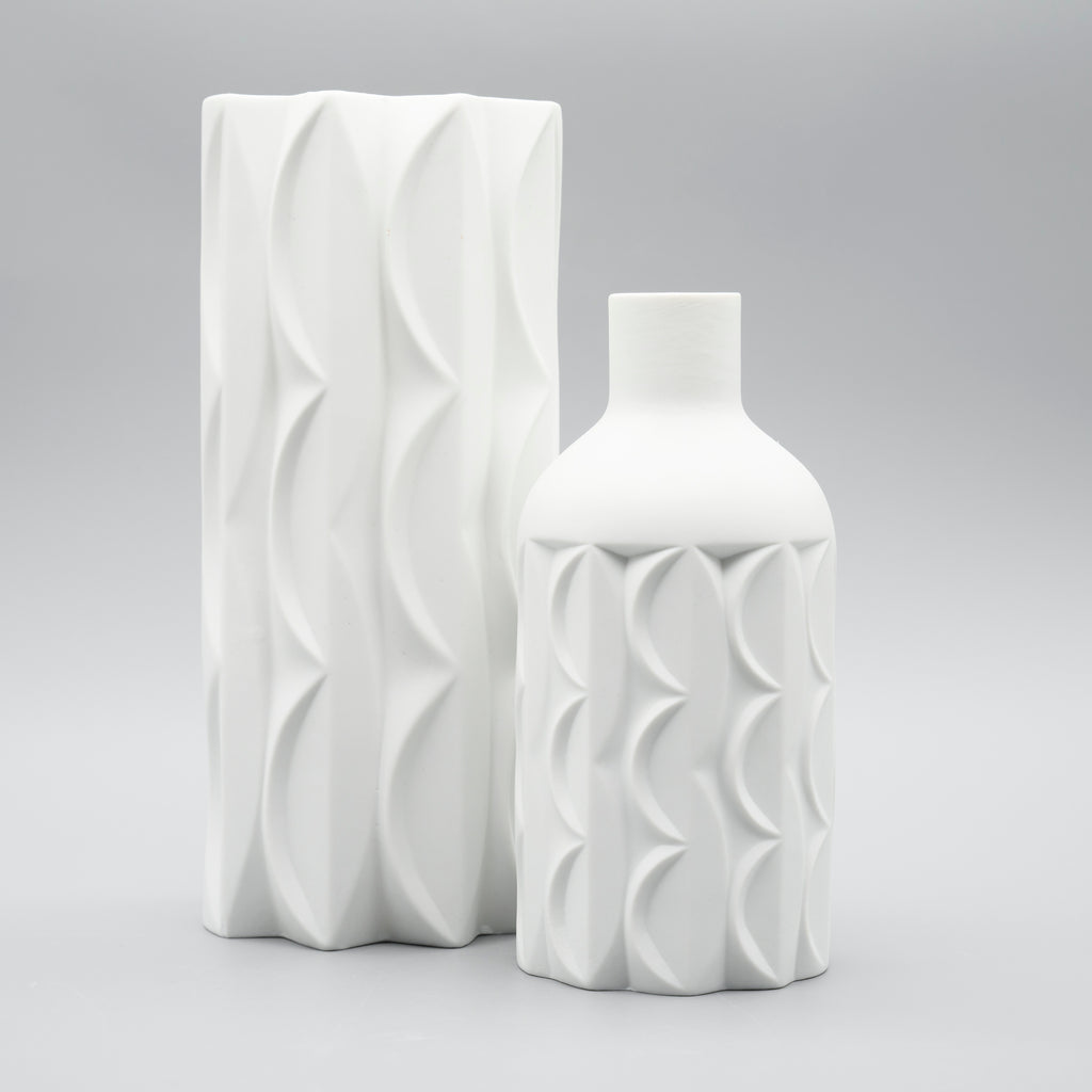 Bisque Porcelain Vase Duo – Werner Uhl for Scherzer Bavaria, 1960s–1970s