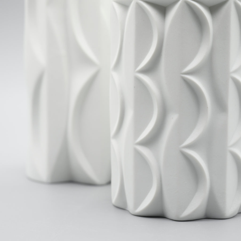 Bisque Porcelain Vase Duo – Werner Uhl for Scherzer Bavaria, 1960s–1970s