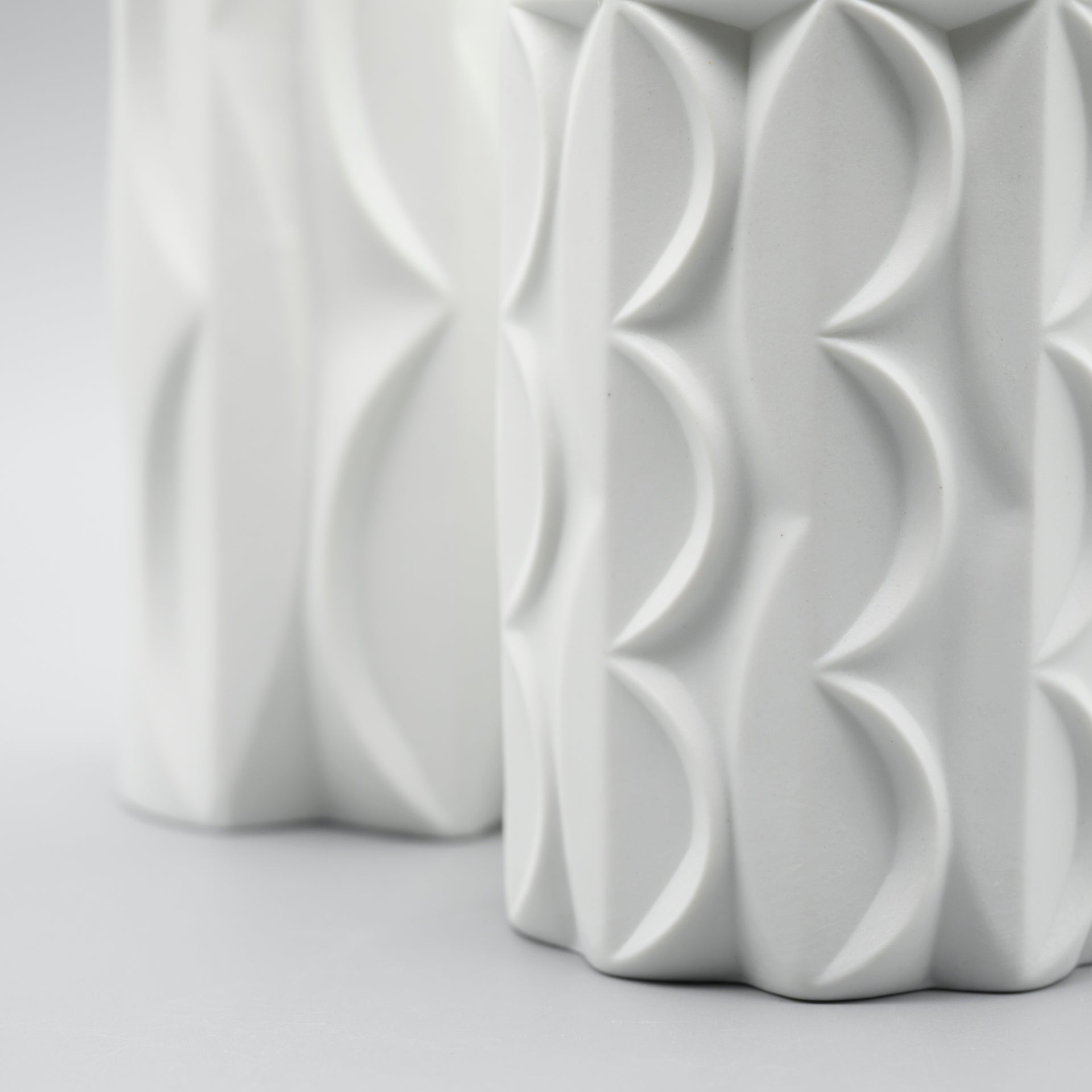 Bisque Porcelain Vase Duo – Werner Uhl for Scherzer Bavaria, 1960s–1970s