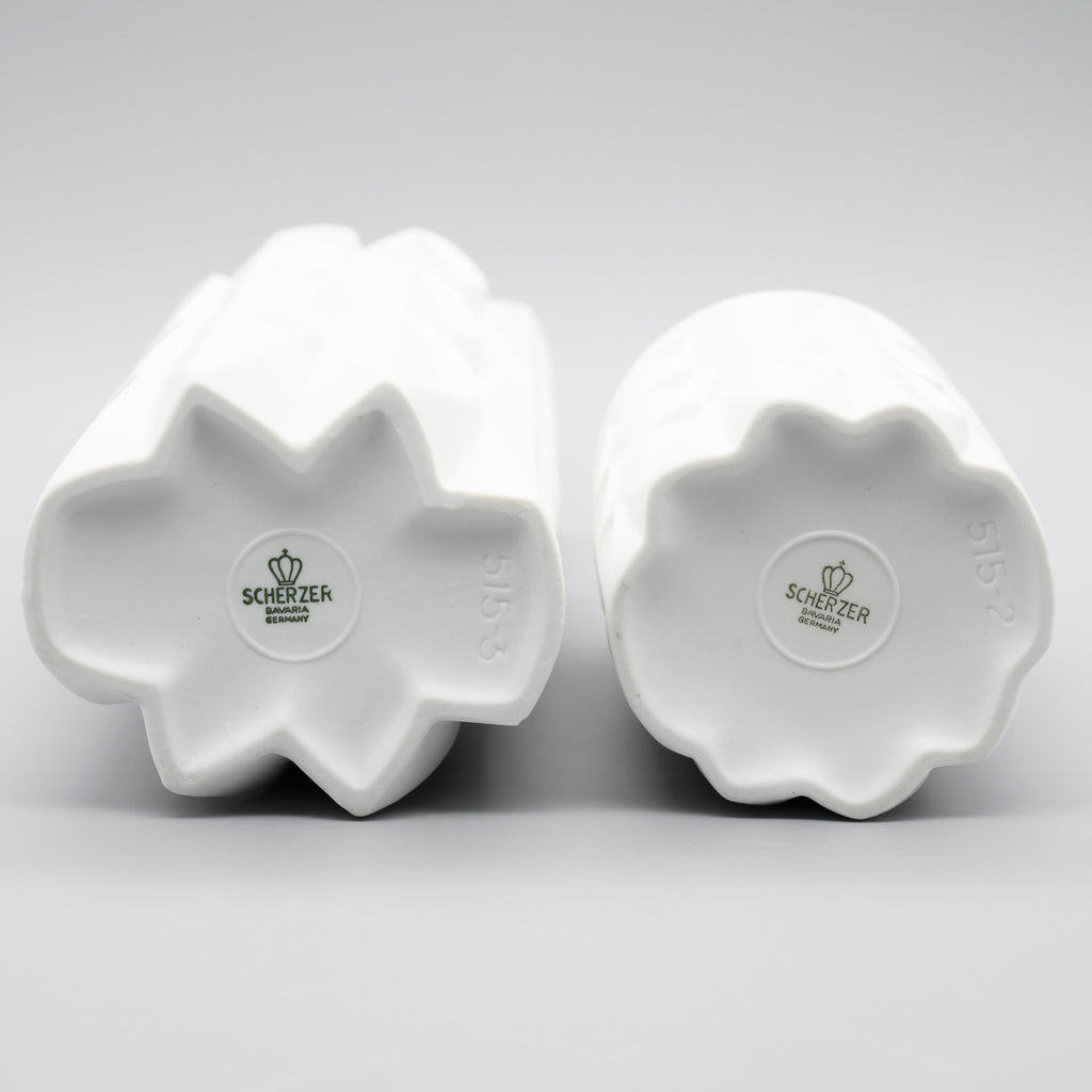 Bisque Porcelain Vase Duo – Werner Uhl for Scherzer Bavaria, 1960s–1970s