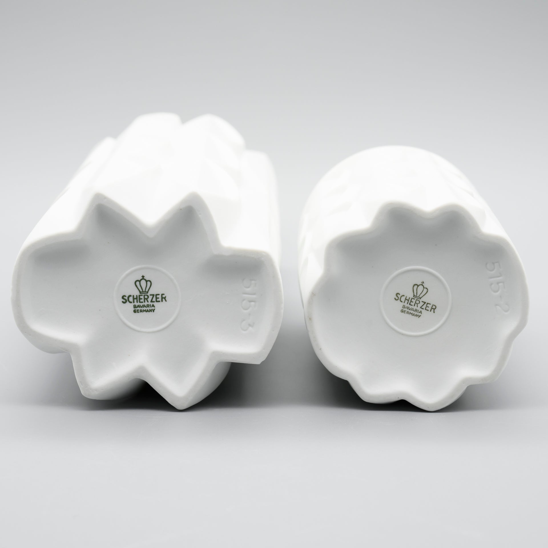 Bisque Porcelain Vase Duo – Werner Uhl for Scherzer Bavaria, 1960s–1970s