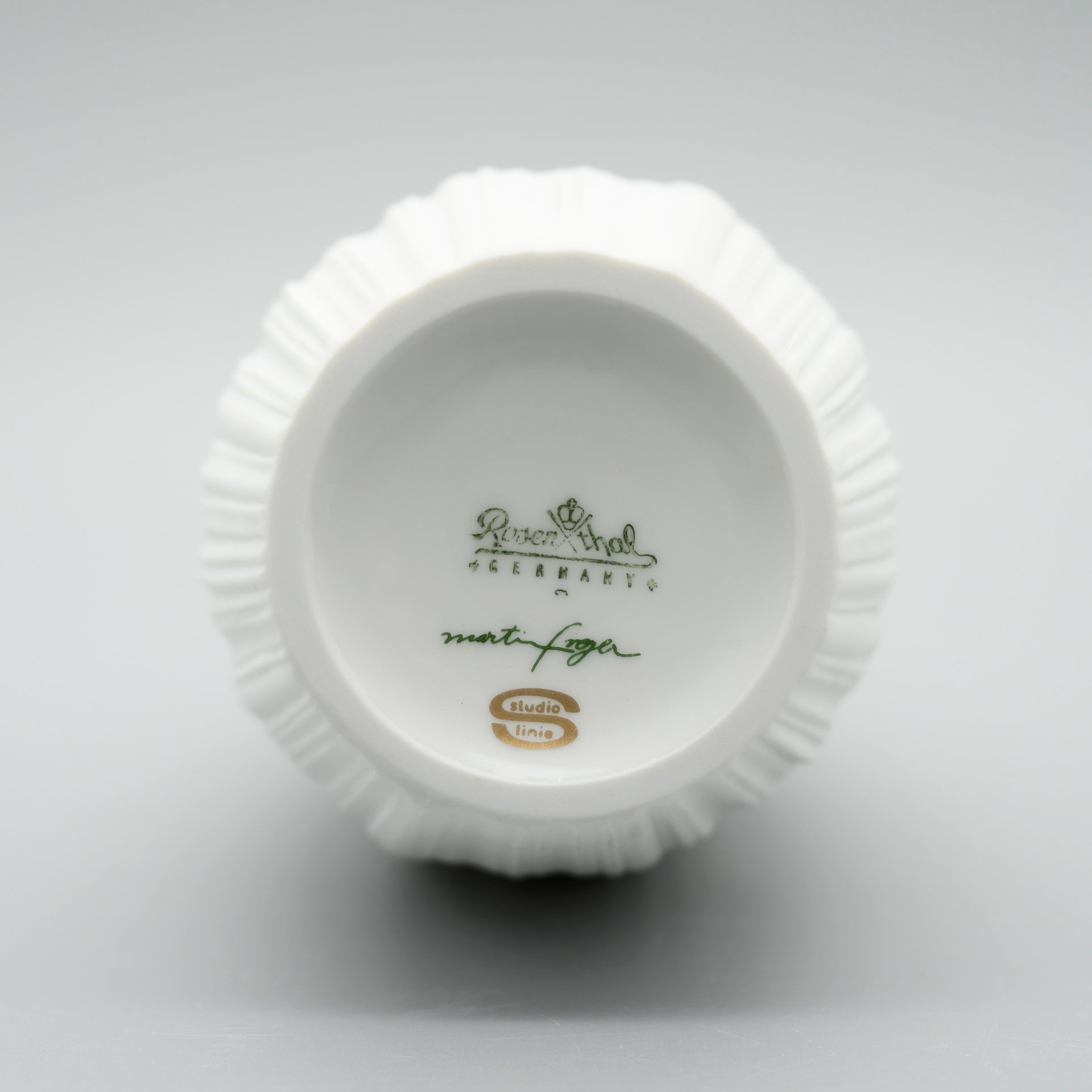 Porcelain Vase Duo “Plissée” – Martin Freyer for Rosenthal, 1968