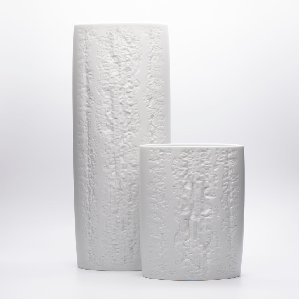 White Bisque Porcelain Vase Duo – Martin Freyer for Rosenthal, 1960s