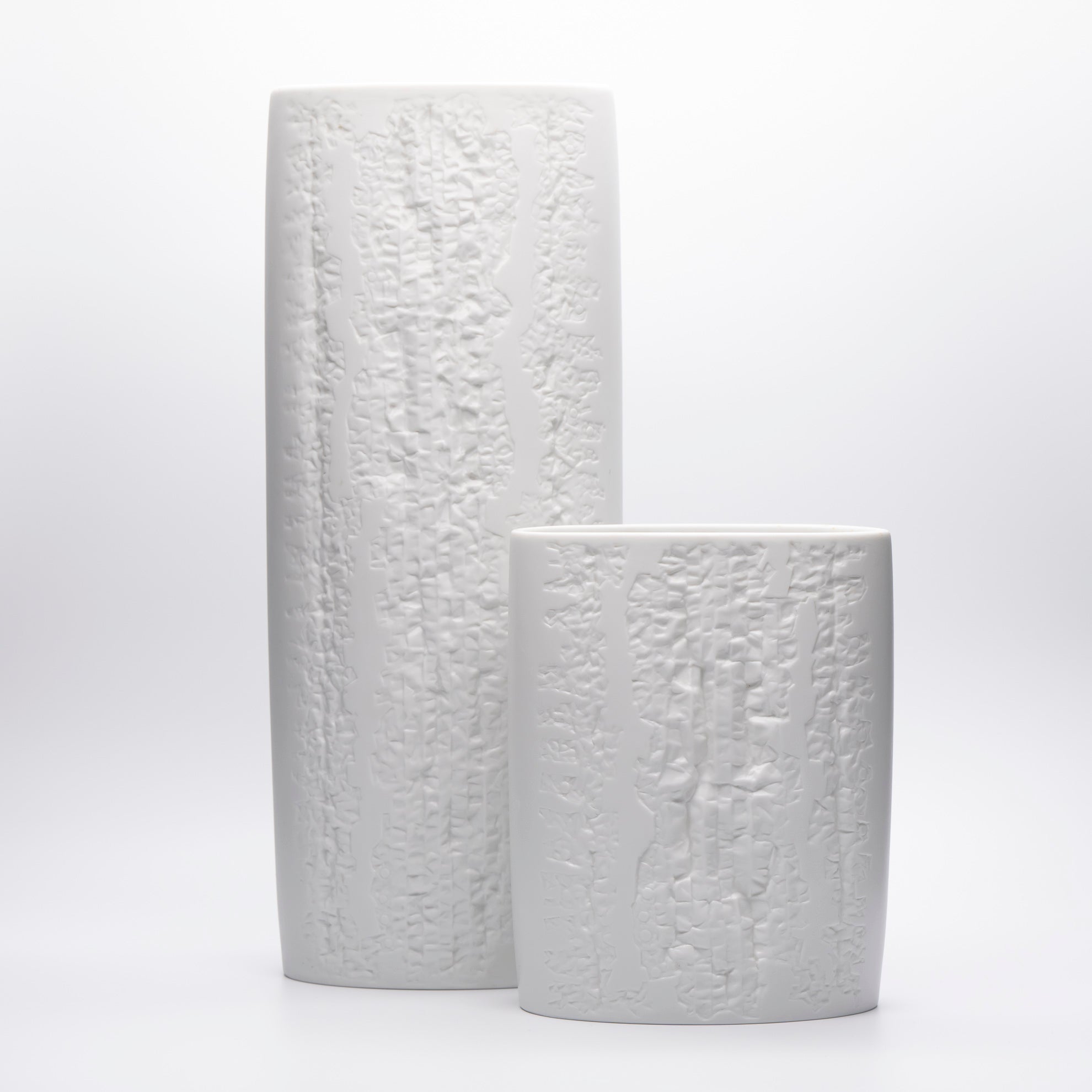 White Bisque Porcelain Vase Duo – Martin Freyer for Rosenthal, 1960s