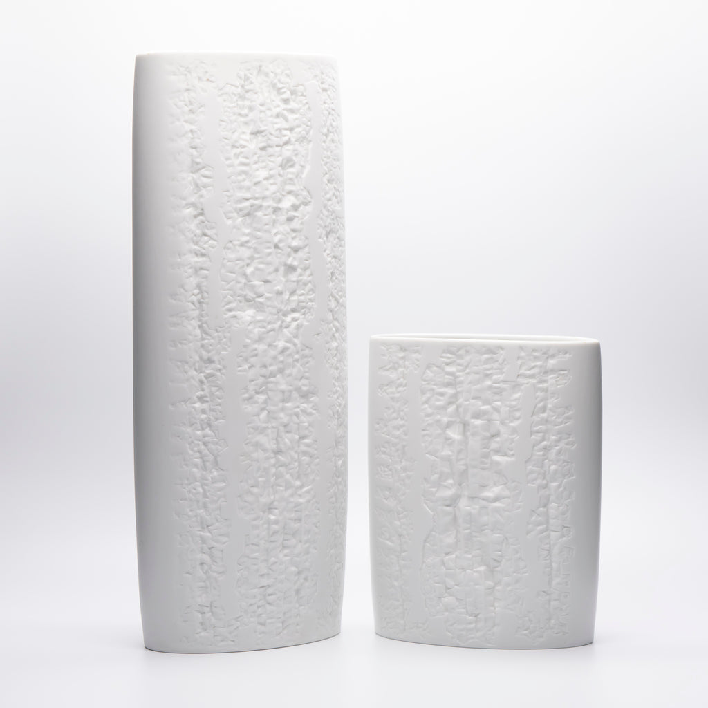 White Bisque Porcelain Vase Duo – Martin Freyer for Rosenthal, 1960s