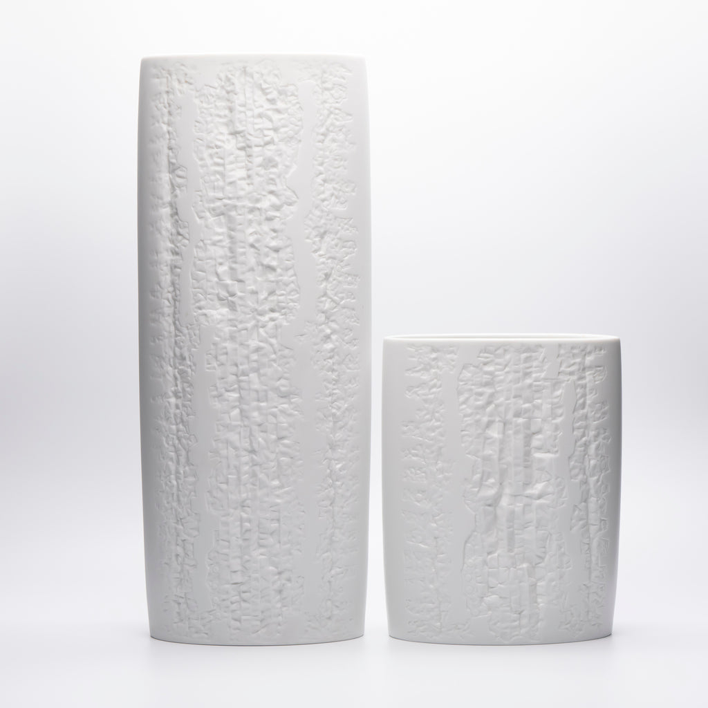 White Bisque Porcelain Vase Duo – Martin Freyer for Rosenthal, 1960s