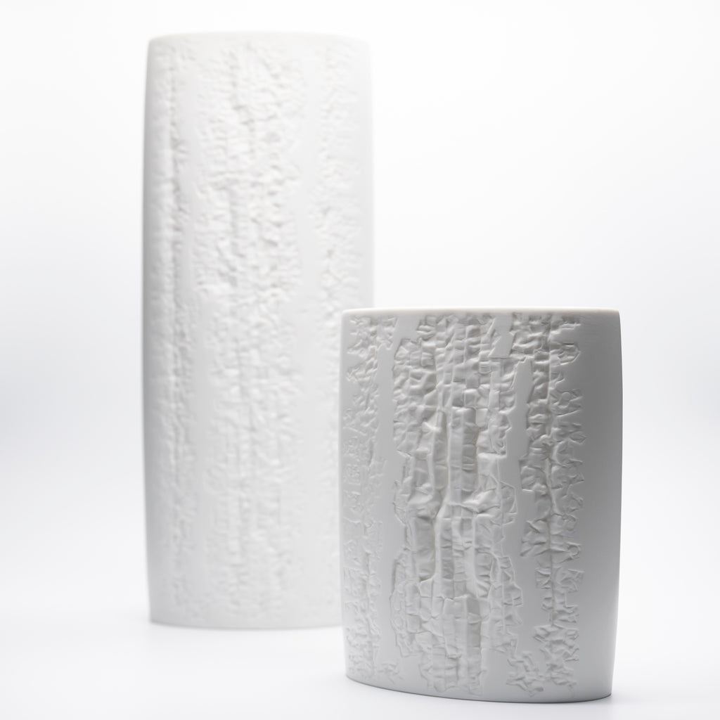 White Bisque Porcelain Vase Duo – Martin Freyer for Rosenthal, 1960s