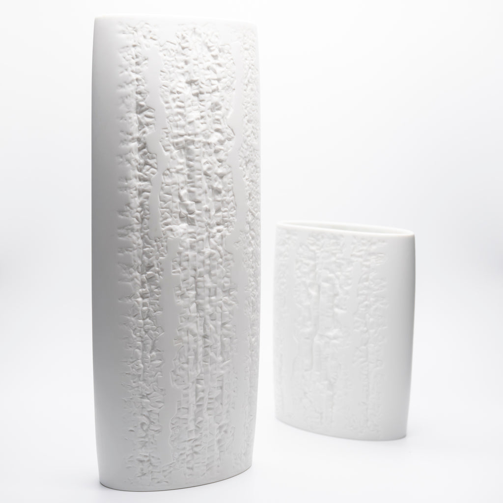 White Bisque Porcelain Vase Duo – Martin Freyer for Rosenthal, 1960s