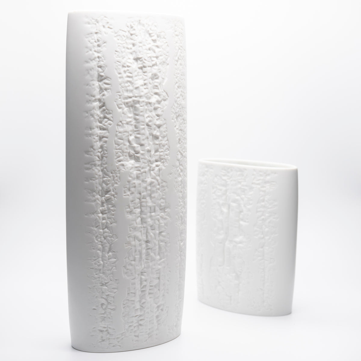 White Bisque Porcelain Vase Duo – Martin Freyer for Rosenthal, 1960s