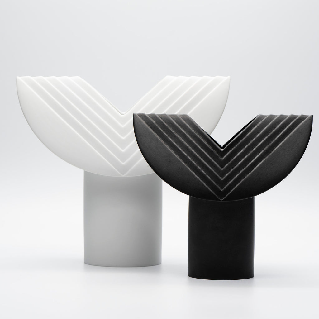 Bisque Porcelain Vase Duo “Totem” – Ambrogio Pozzi for Rosenthal