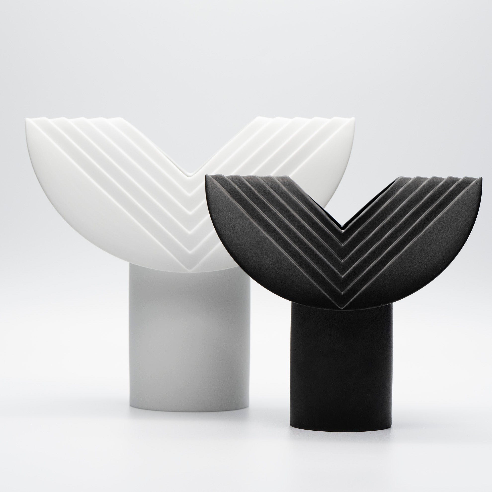 Bisque Porcelain Vase Duo “Totem” – Ambrogio Pozzi for Rosenthal