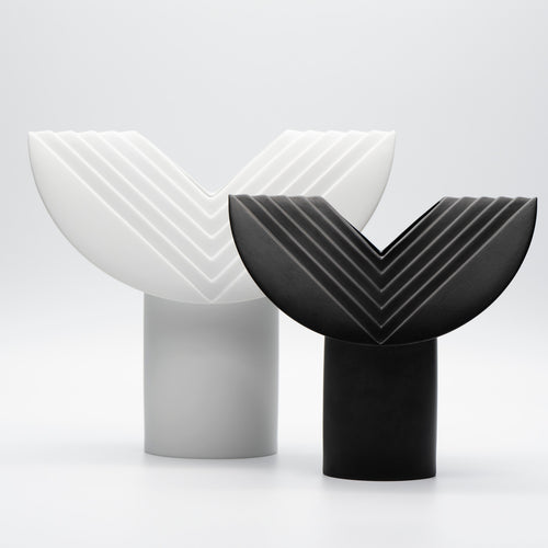Bisque Porcelain Vase Duo “Totem” – Ambrogio Pozzi for Rosenthal