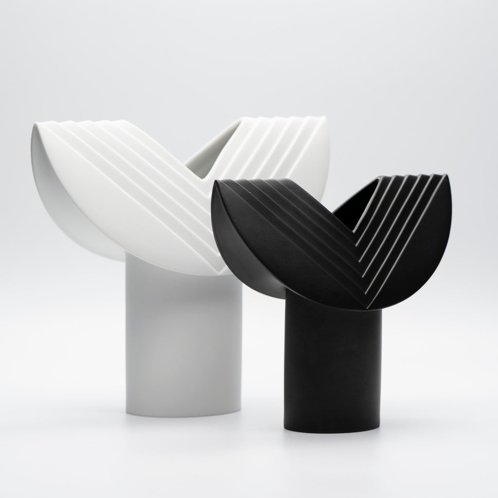 Bisque Porcelain Vase Duo “Totem” – Ambrogio Pozzi for Rosenthal