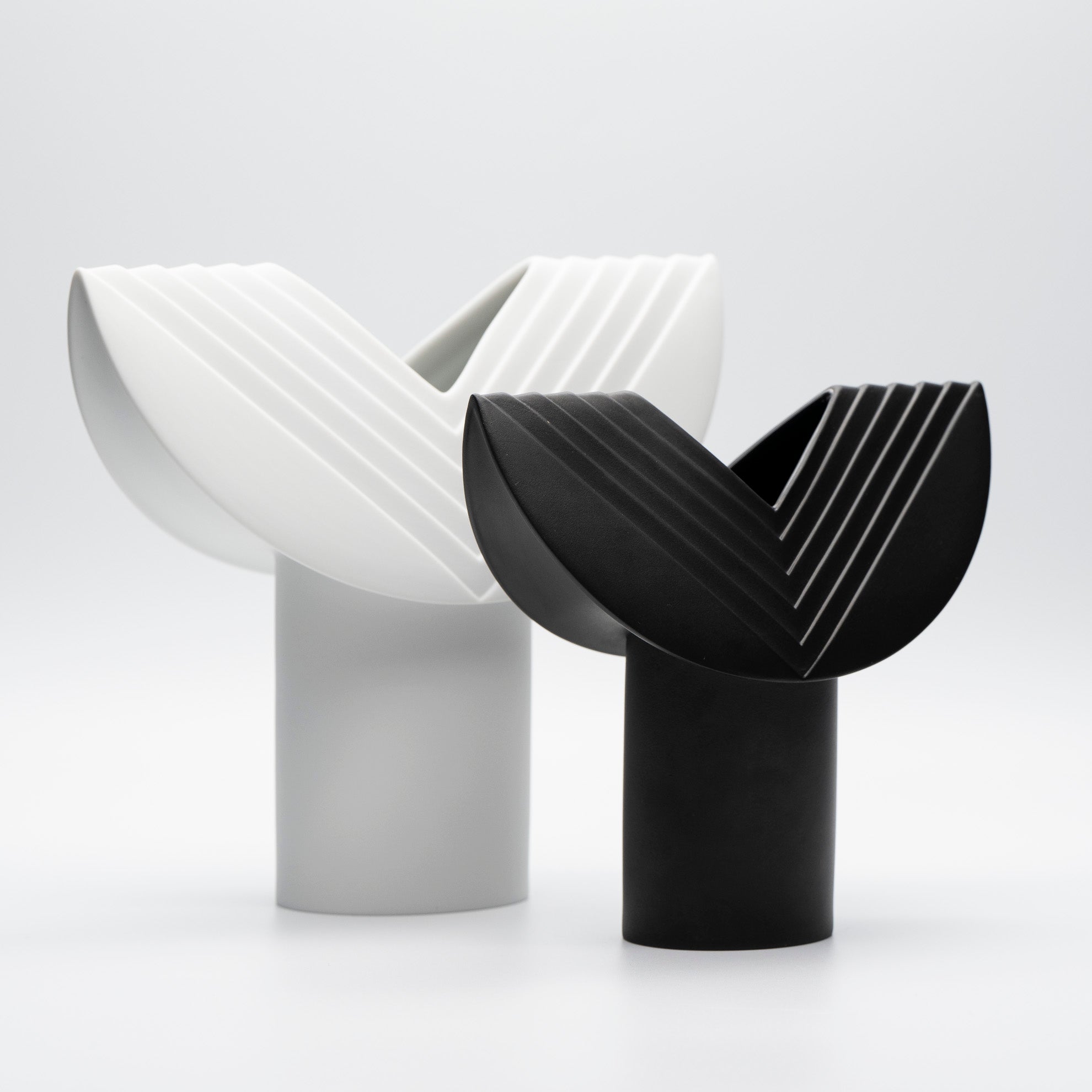 Bisque Porcelain Vase Duo “Totem” – Ambrogio Pozzi for Rosenthal