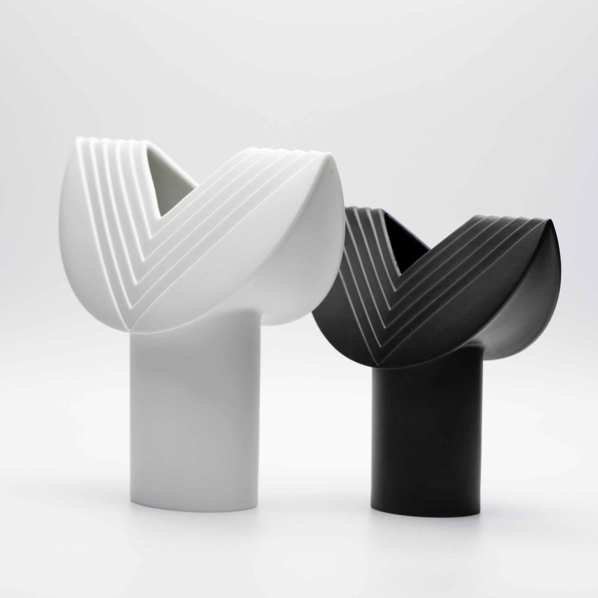 Bisque Porcelain Vase Duo “Totem” – Ambrogio Pozzi for Rosenthal