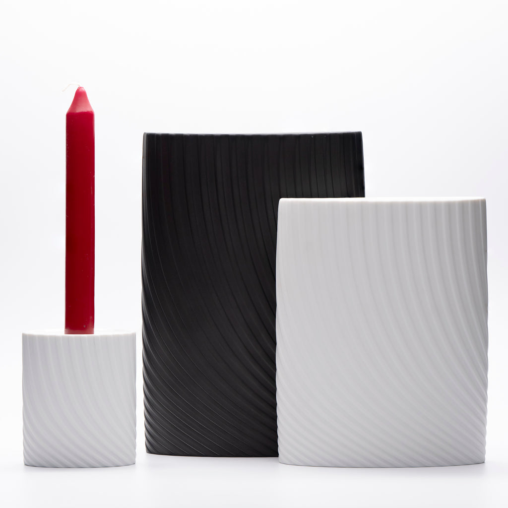 Drift Lava Bisque Porcelain Trio – Christa Häusler-Goltz for Rosenthal, 1980s