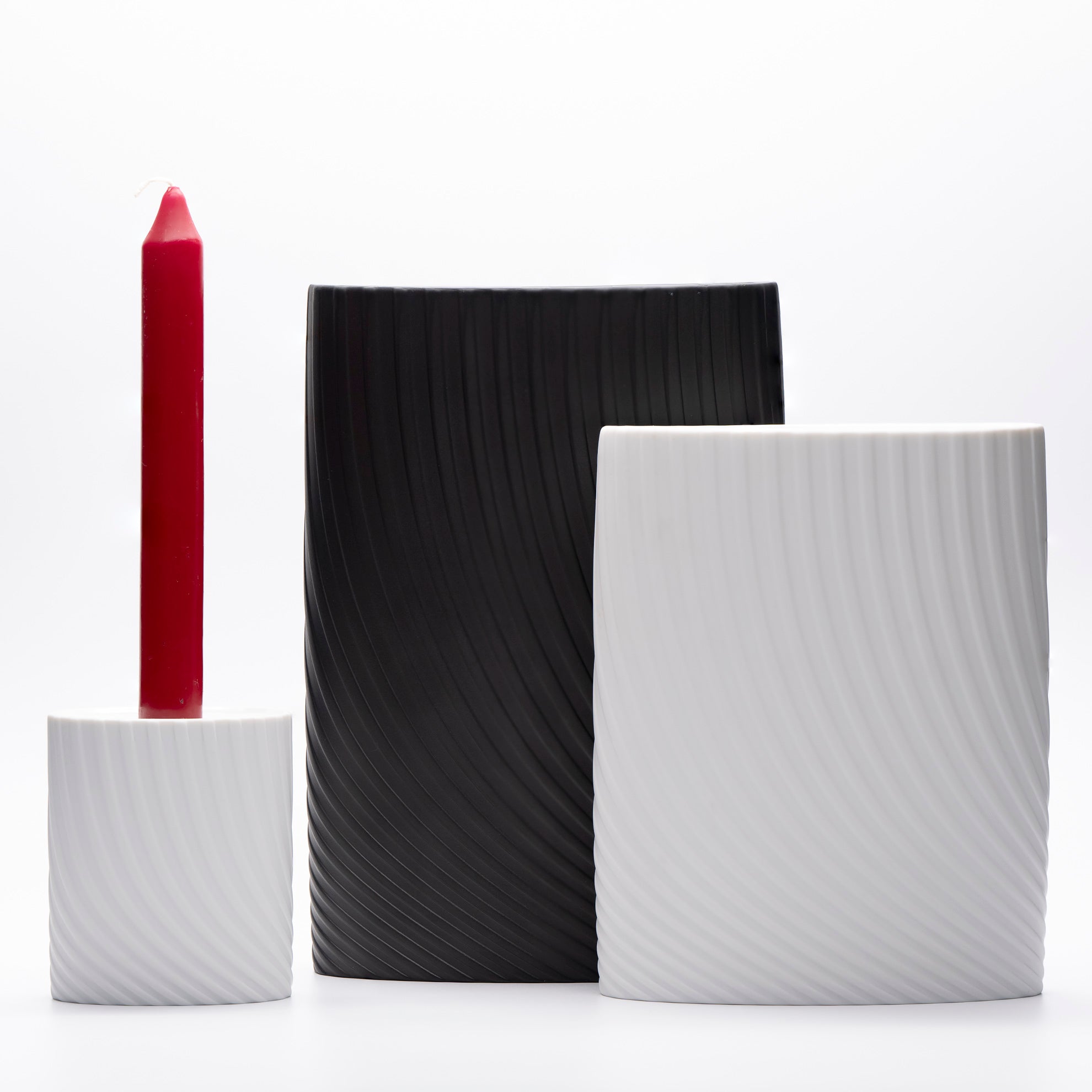 Drift Lava Bisque Porcelain Trio – Christa Häusler-Goltz for Rosenthal, 1980s