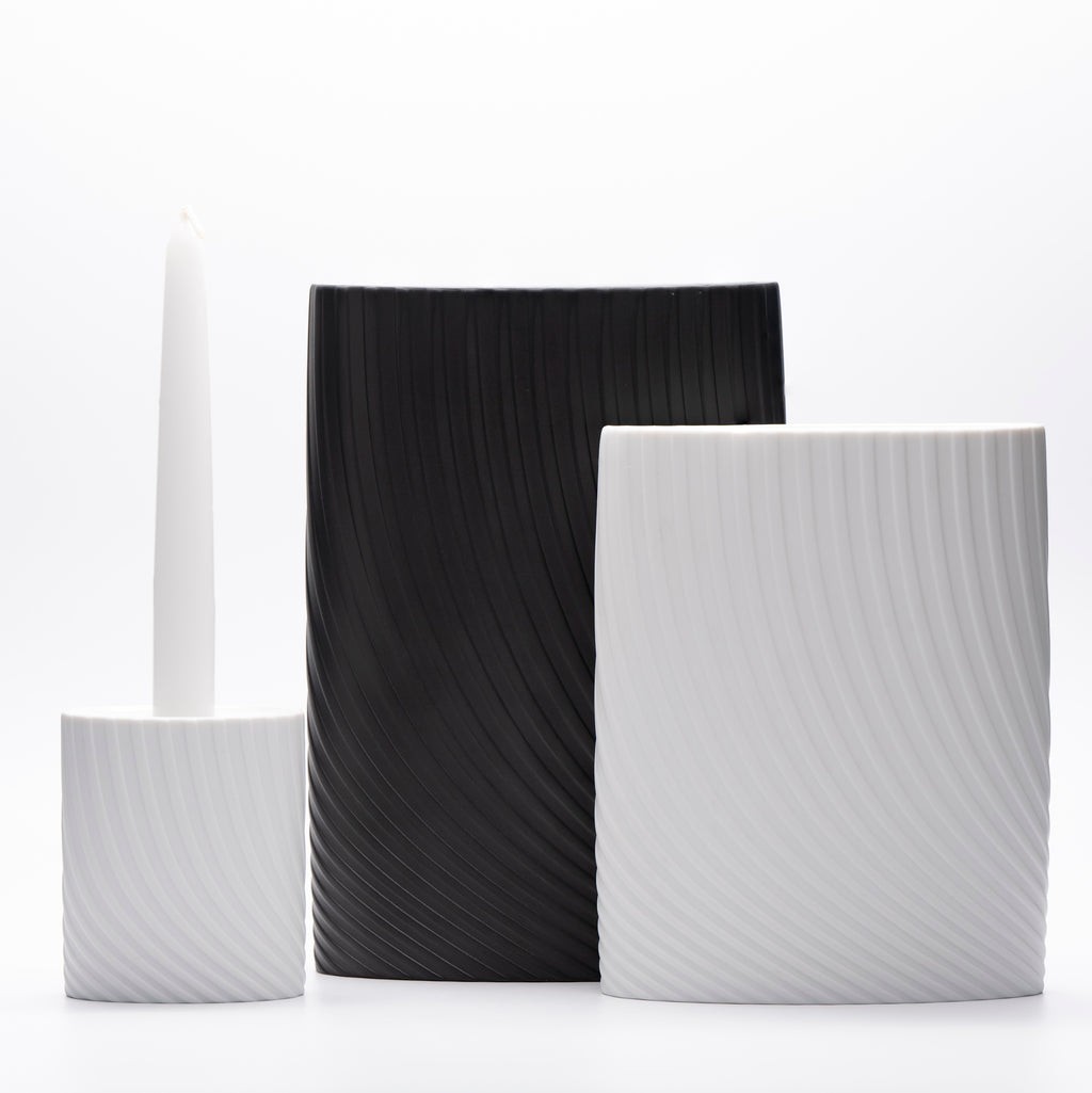 Drift Lava Bisque Porcelain Trio – Christa Häusler-Goltz for Rosenthal, 1980s
