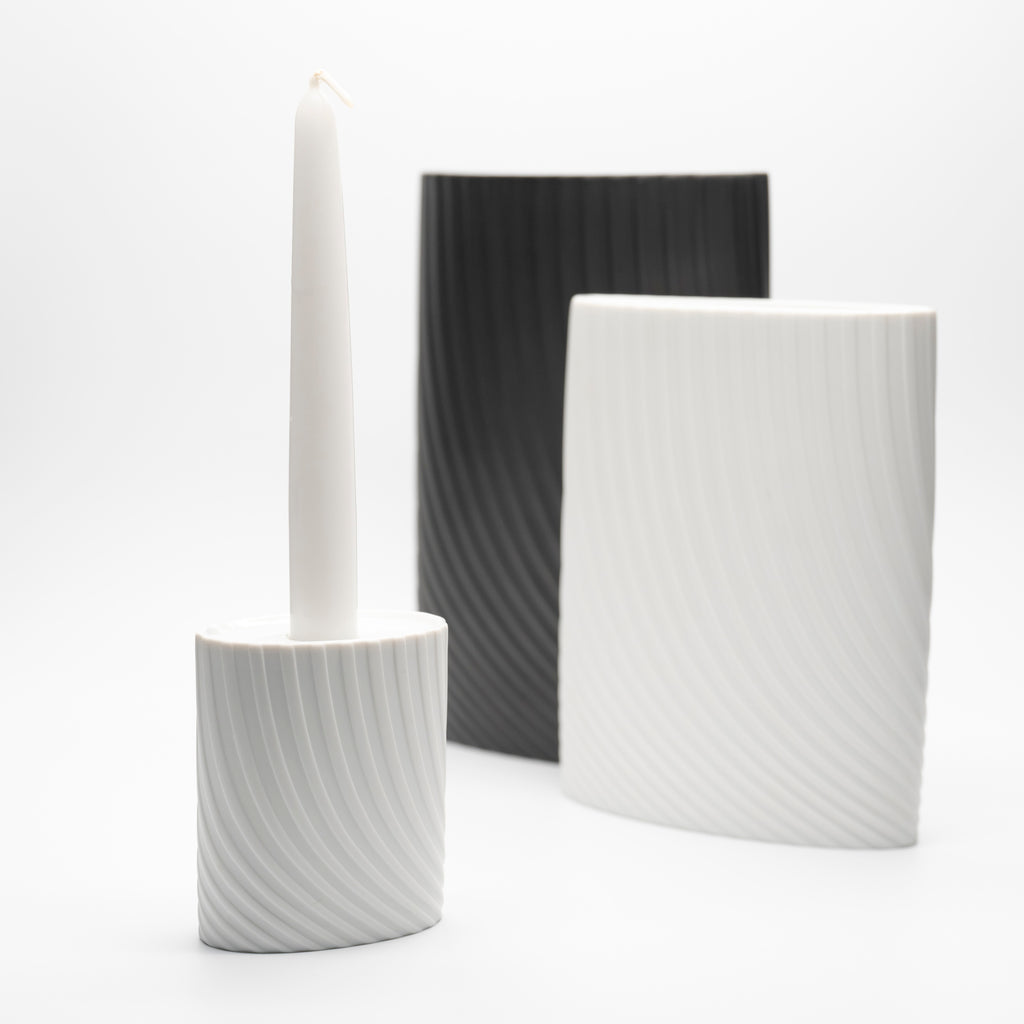Drift Lava Bisque Porcelain Trio – Christa Häusler-Goltz for Rosenthal, 1980s