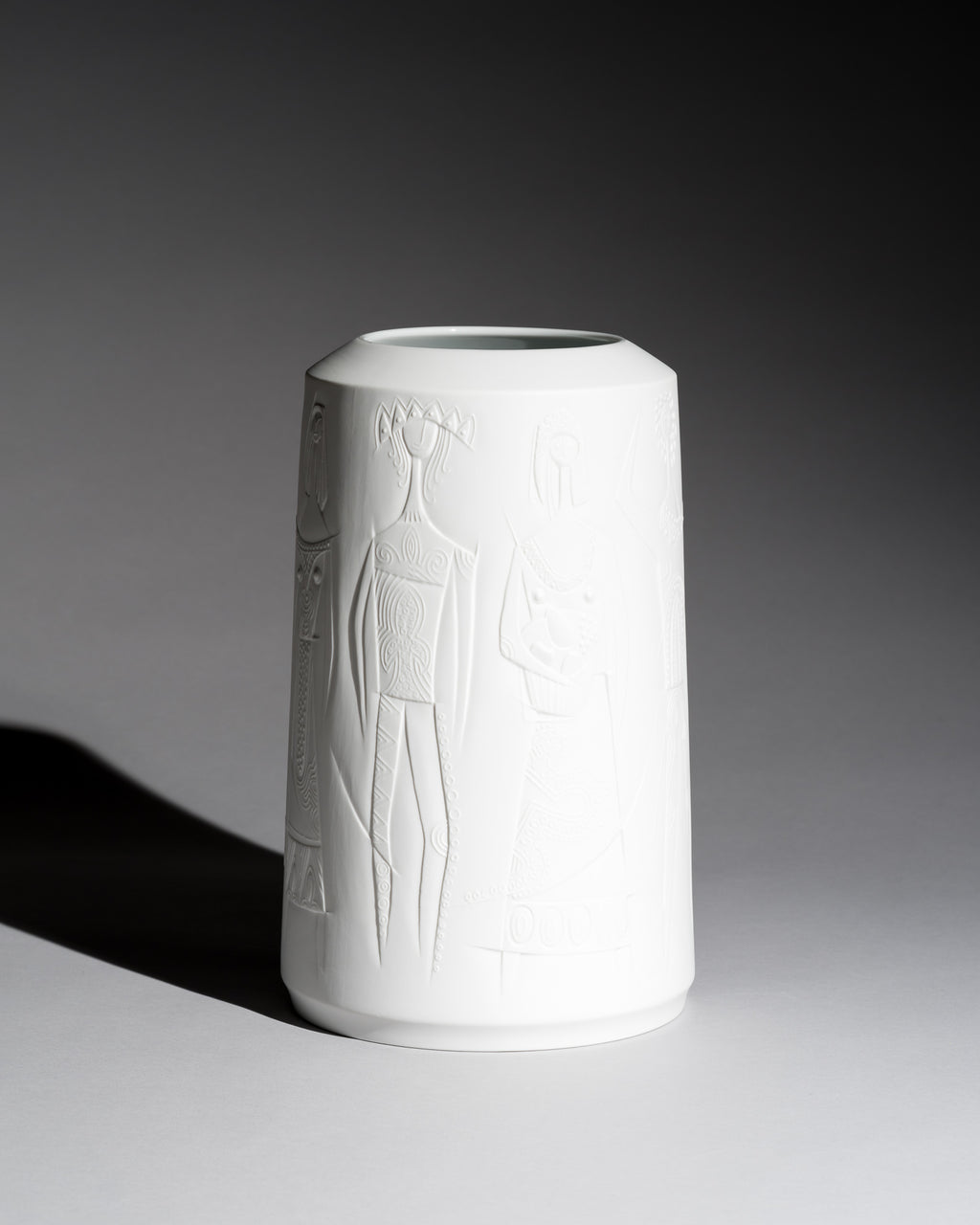Figural Relief Bisque Porcelain Vase - Cuno Fischer for Hutschenreuther, 1969