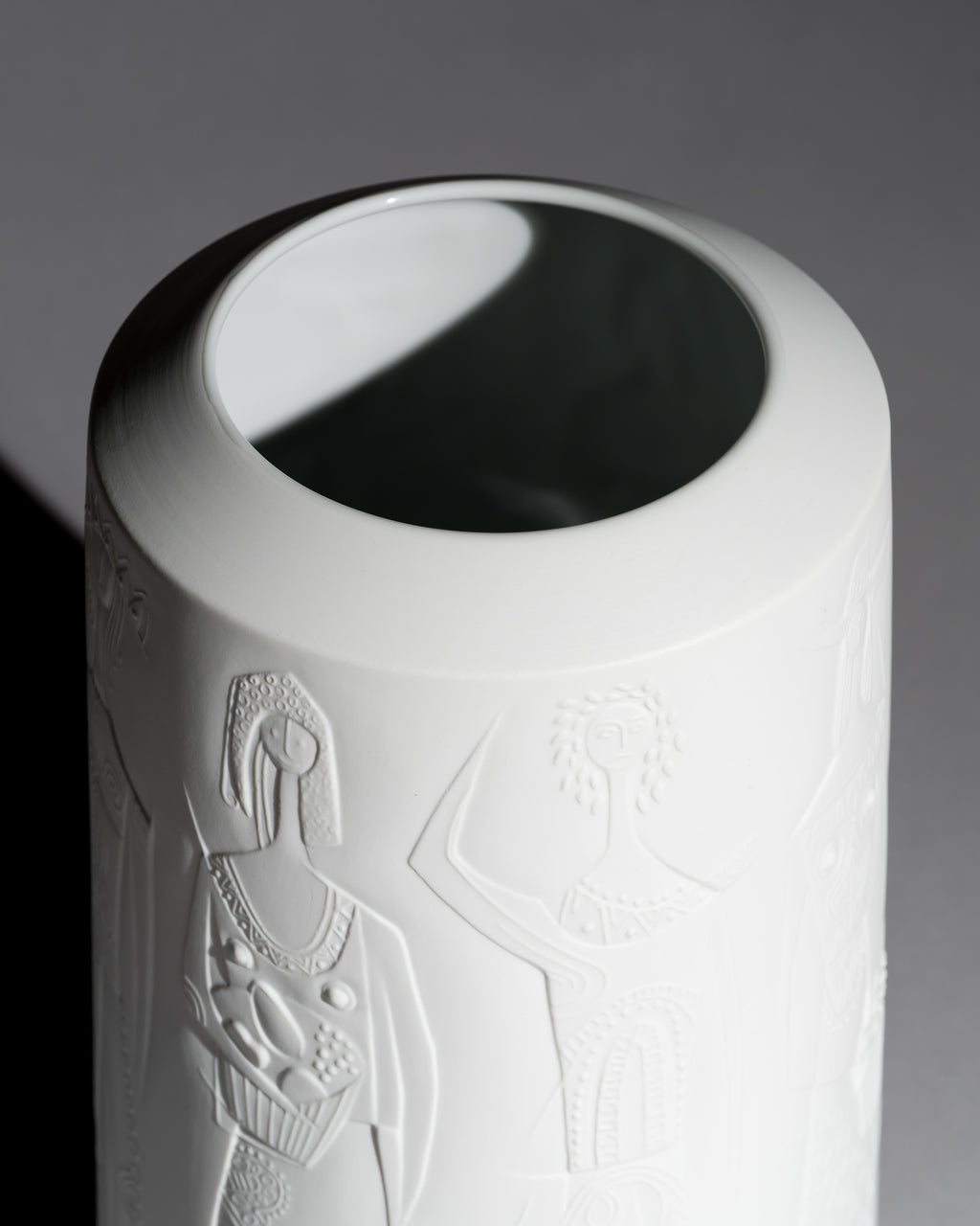 Figural Relief Bisque Porcelain Vase - Cuno Fischer for Hutschenreuther, 1969