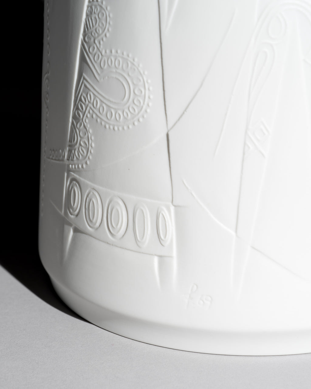Figural Relief Bisque Porcelain Vase - Cuno Fischer for Hutschenreuther, 1969