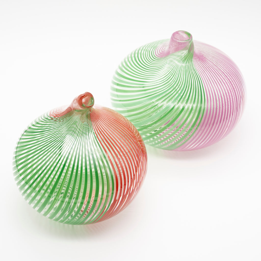 Filigrana Glass Vase Duo – Mario Colelli & Hertha Bengtson for Rosenthal, 1980s