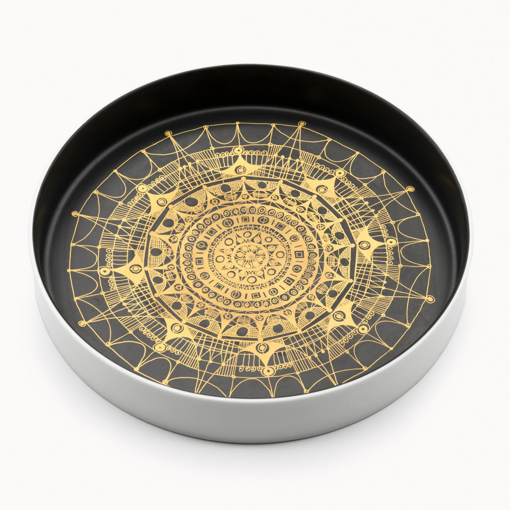Gold Mandala Porcelain Bowl Tray - Hans Theo Baumann for Rosenthal , 1970s