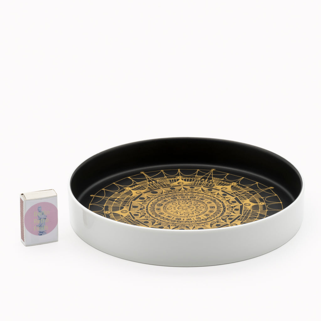 Gold Mandala Porcelain Bowl Tray - Hans Theo Baumann for Rosenthal , 1970s