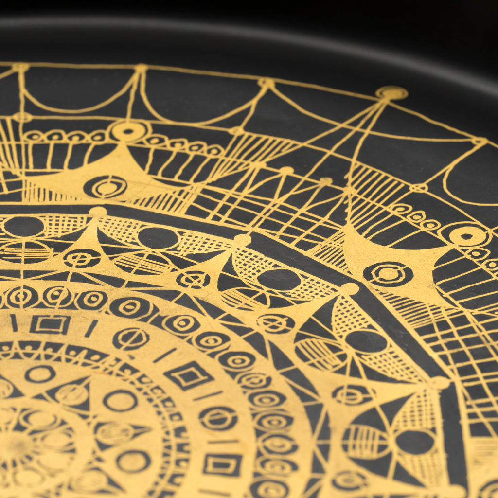Gold Mandala Porcelain Bowl Tray - Hans Theo Baumann for Rosenthal , 1970s