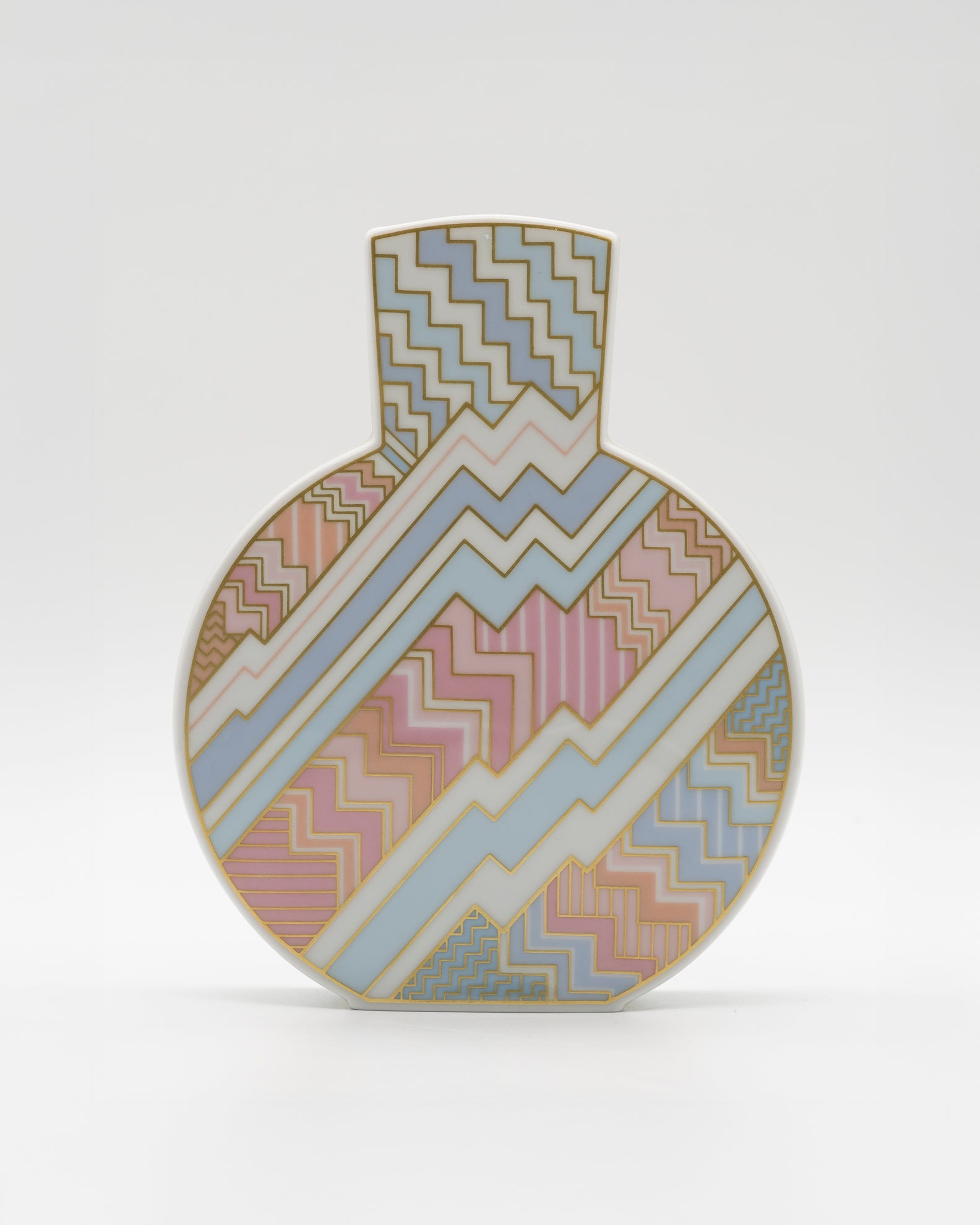 "Silhouette" Porcelain Vase  in Kelim décor – Rosemonde Nairac for Rosenthal, 1980s