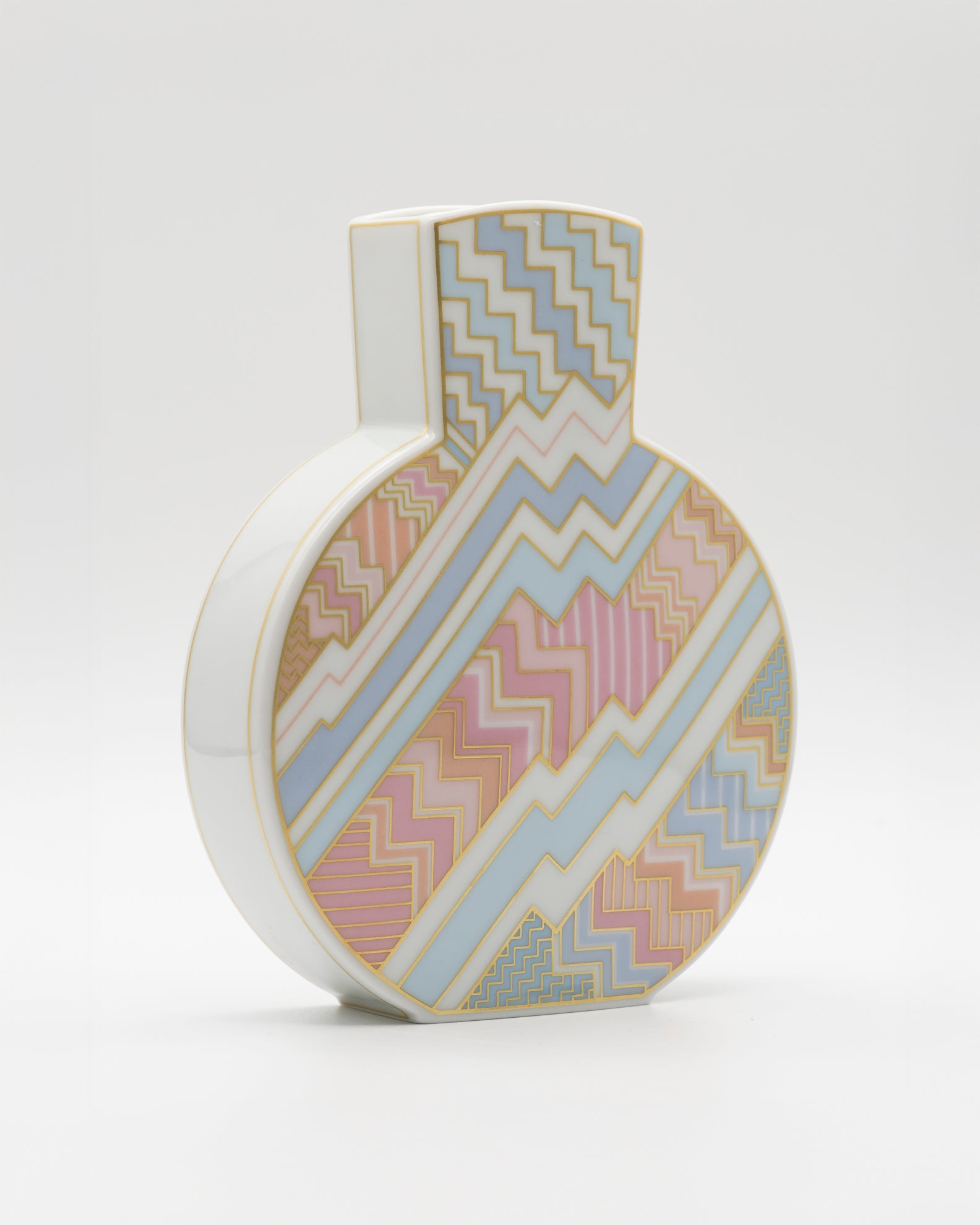 "Silhouette" Porcelain Vase  in Kelim décor – Rosemonde Nairac for Rosenthal, 1980s
