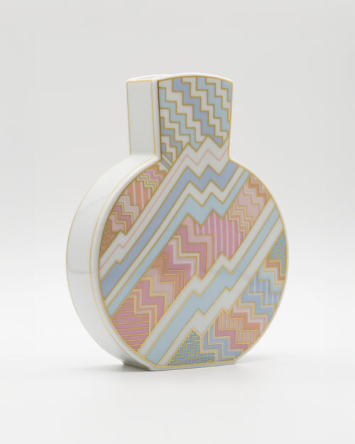 "Silhouette" Porcelain Vase  in Kelim décor – Rosemonde Nairac for Rosenthal, 1980s