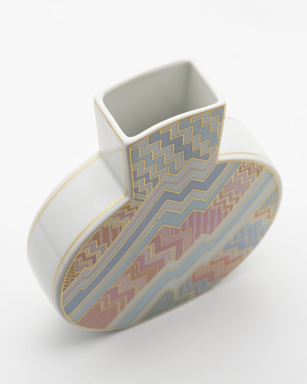 "Silhouette" Porcelain Vase  in Kelim décor – Rosemonde Nairac for Rosenthal, 1980s