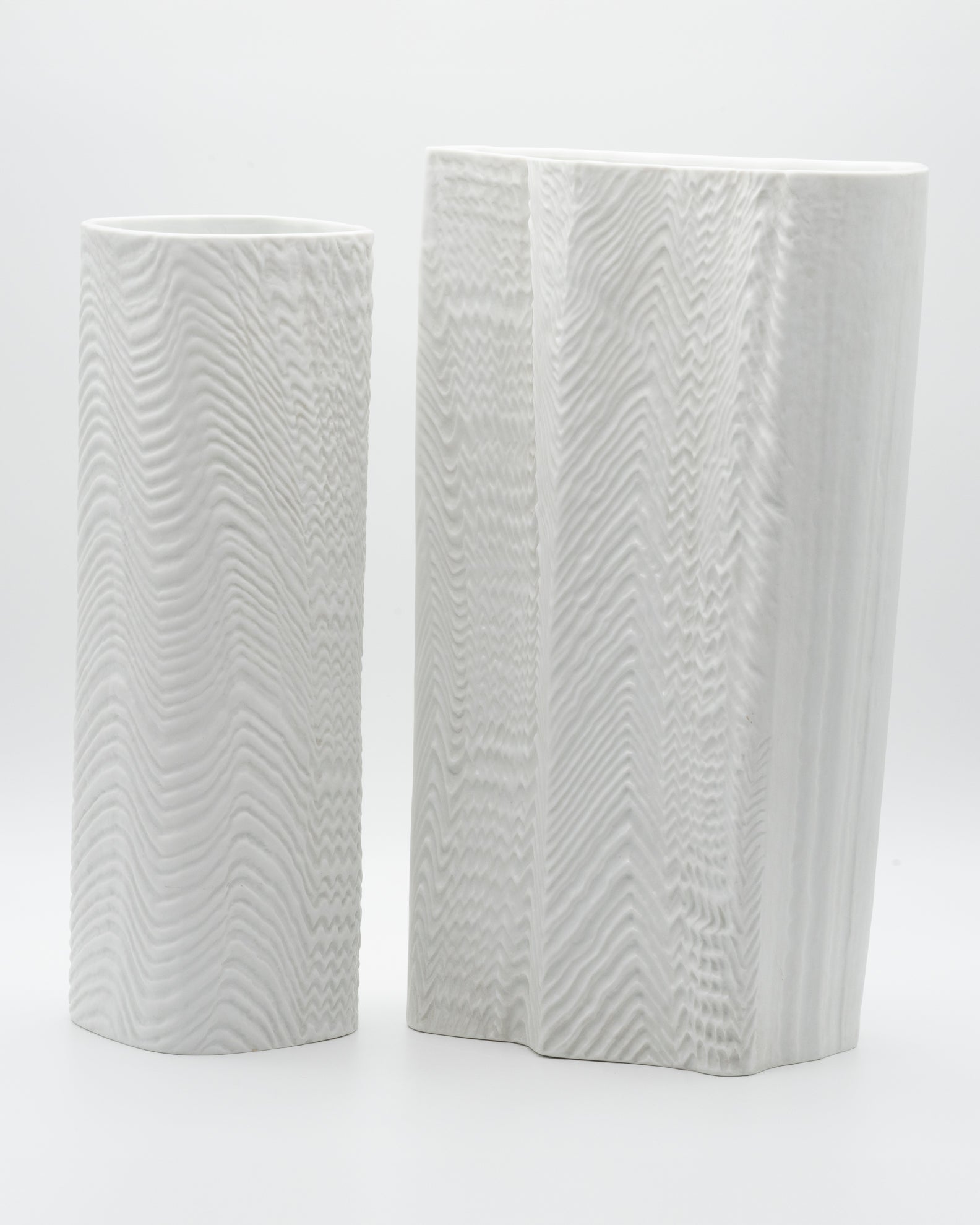 Bisque Porcelain Vase Duo "Cascade" - Martin Freyer for Rosenthal, 1981