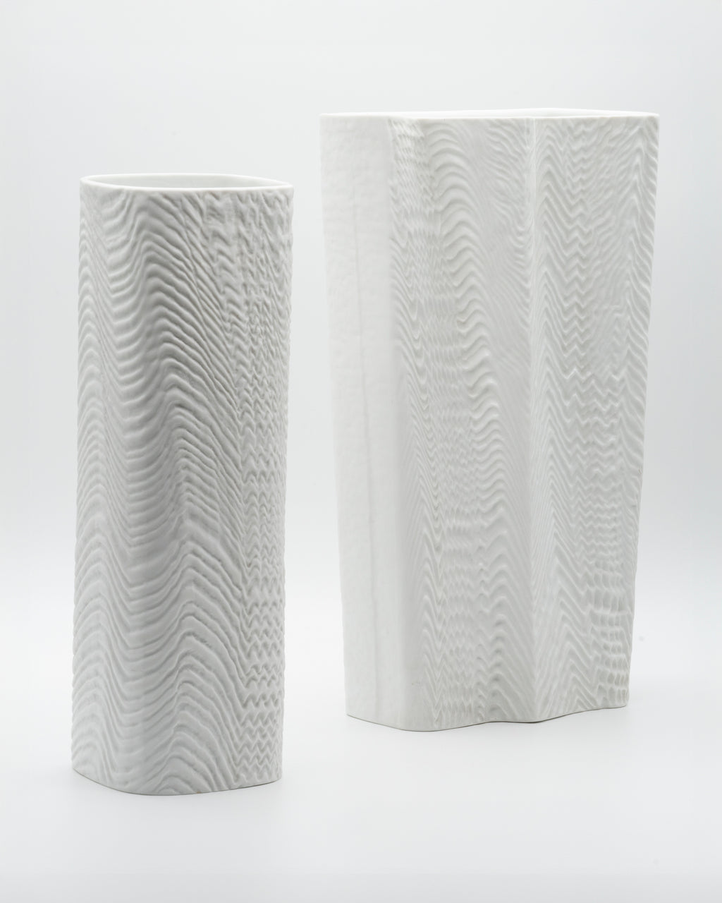 Bisque Porcelain Vase Duo "Cascade" - Martin Freyer for Rosenthal, 1981