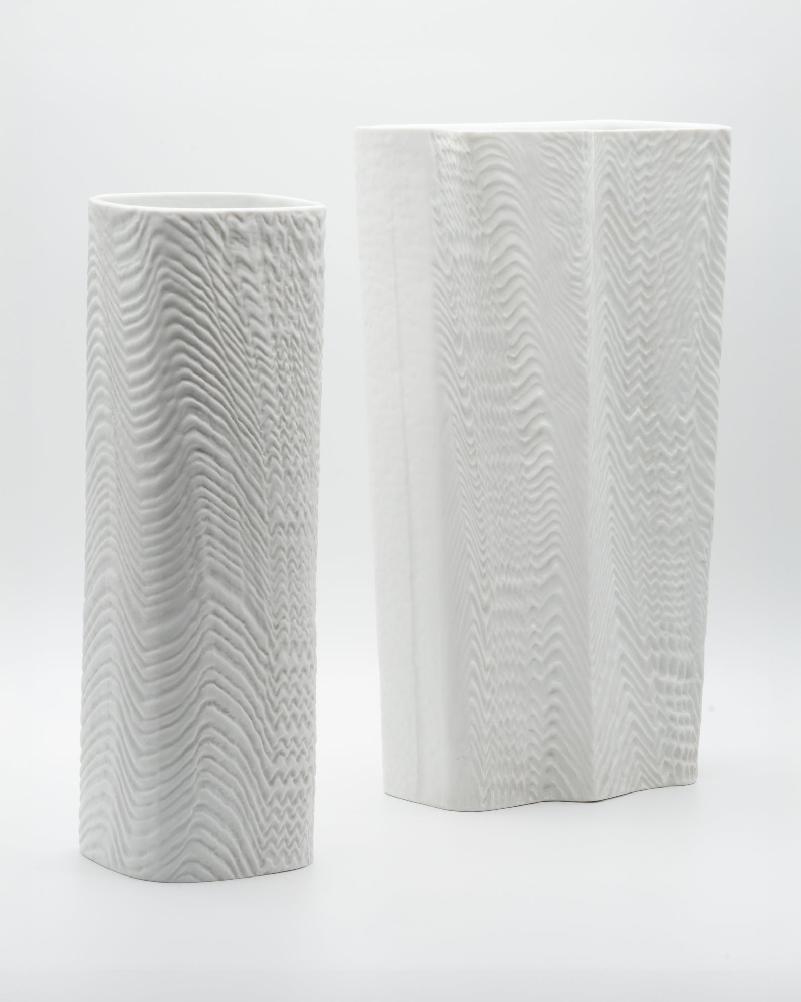 Bisque Porcelain Vase Duo "Cascade" - Martin Freyer for Rosenthal, 1981