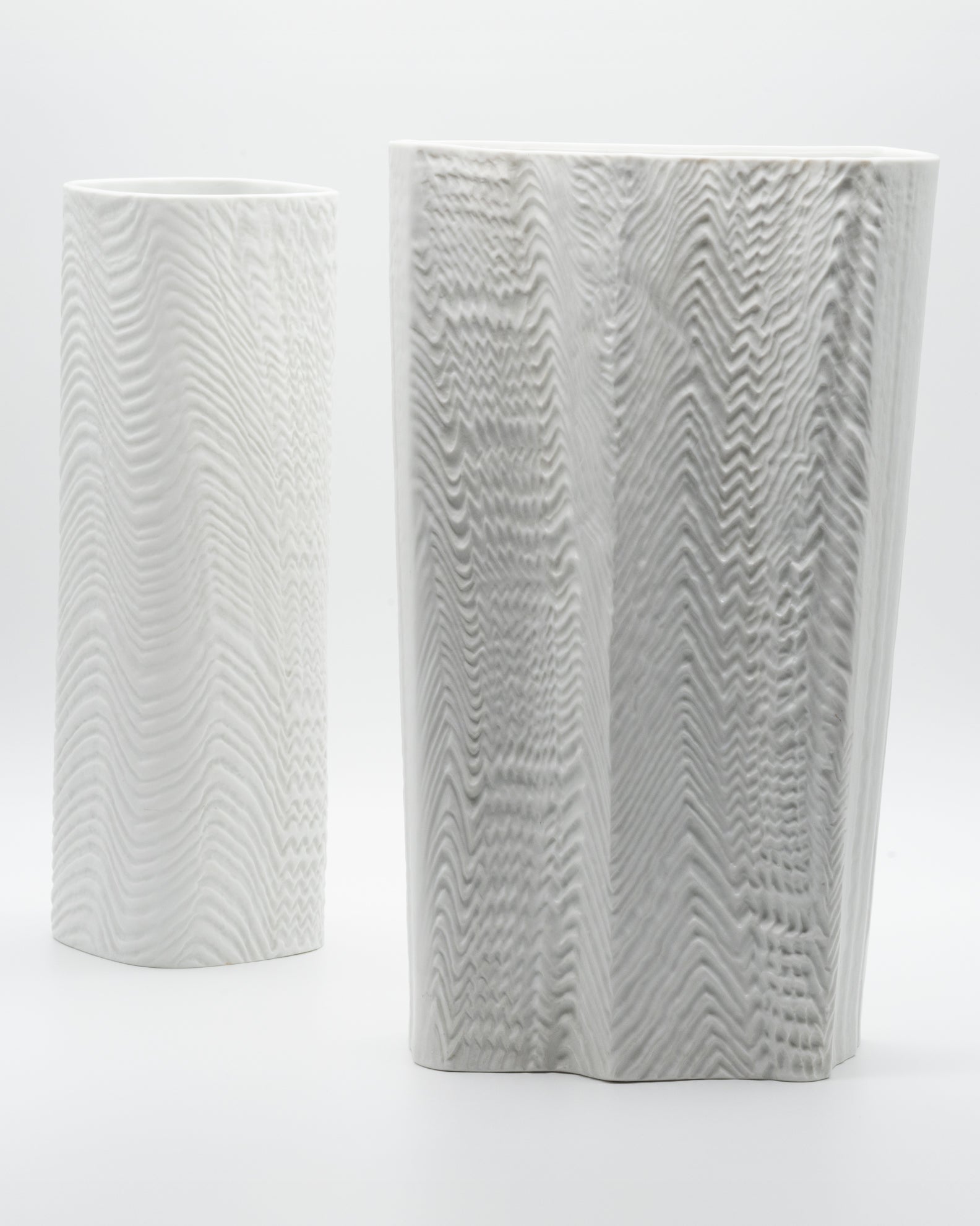 Bisque Porcelain Vase Duo "Cascade" - Martin Freyer for Rosenthal, 1981