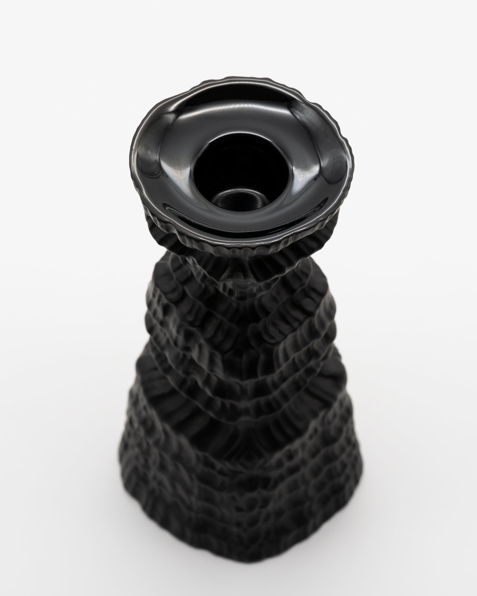 Cascade Porcelaine Noire Candleholder Duo – Martin Freyer for Rosenthal, 1970s