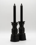 Cascade Porcelaine Noire Candleholder Duo – Martin Freyer for Rosenthal, 1970s