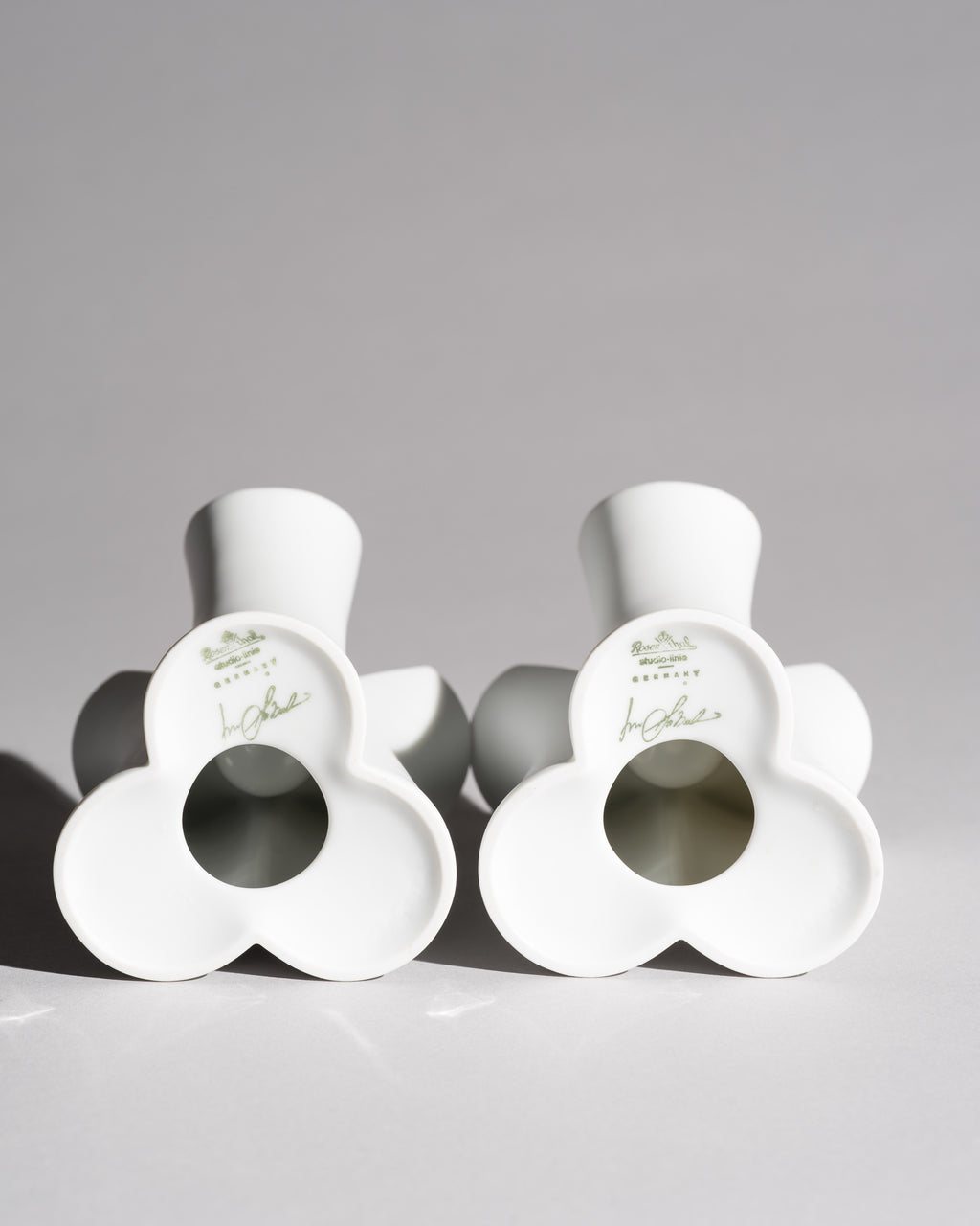 Pianta Porcelain Candleholder Duo - Lino Sabattini for Rosenthal, 1987