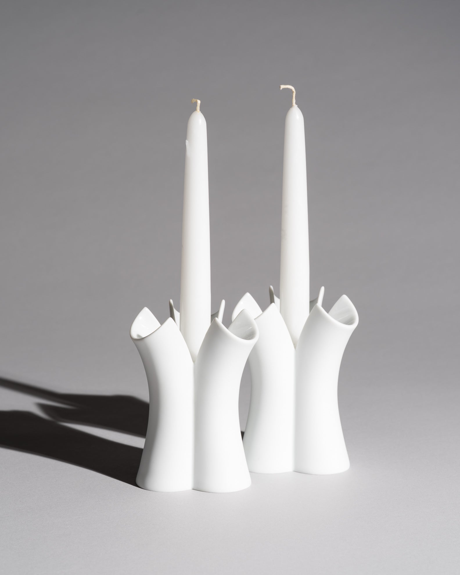 Pianta Porcelain Candleholder Duo - Lino Sabattini for Rosenthal, 1987