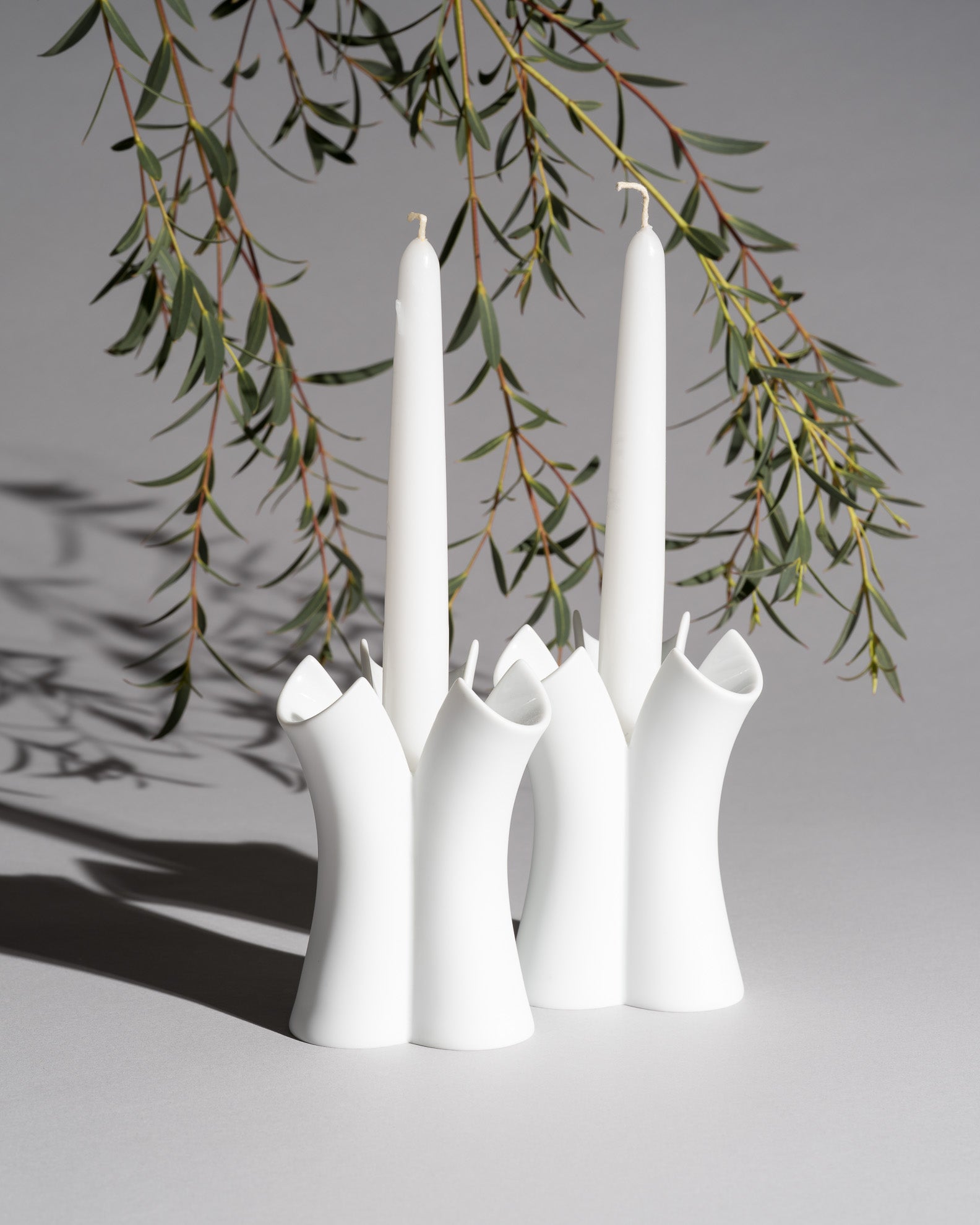 Pianta Porcelain Candleholder Duo - Lino Sabattini for Rosenthal, 1987