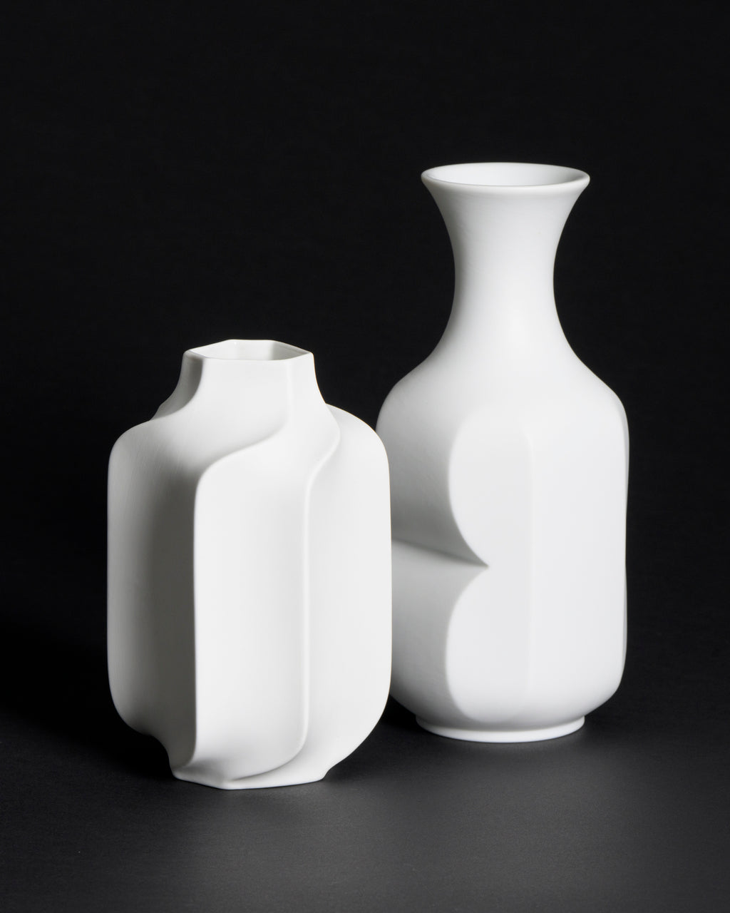 Archais & Twist Vase Duo – Hutschenreuther & Heinrich, 1960s–1970s