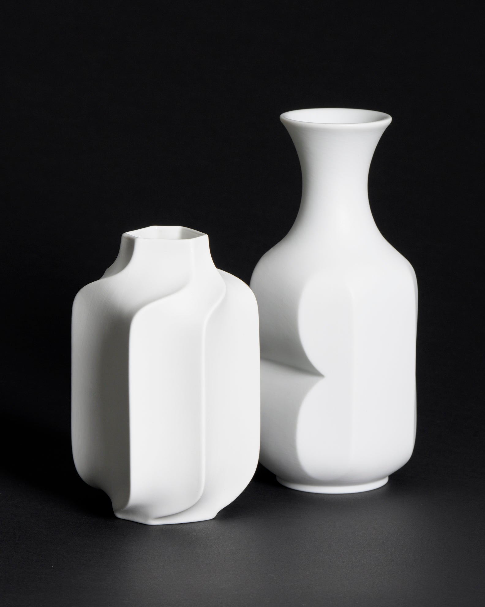 Archais & Twist Vase Duo – Hutschenreuther & Heinrich, 1960s–1970s